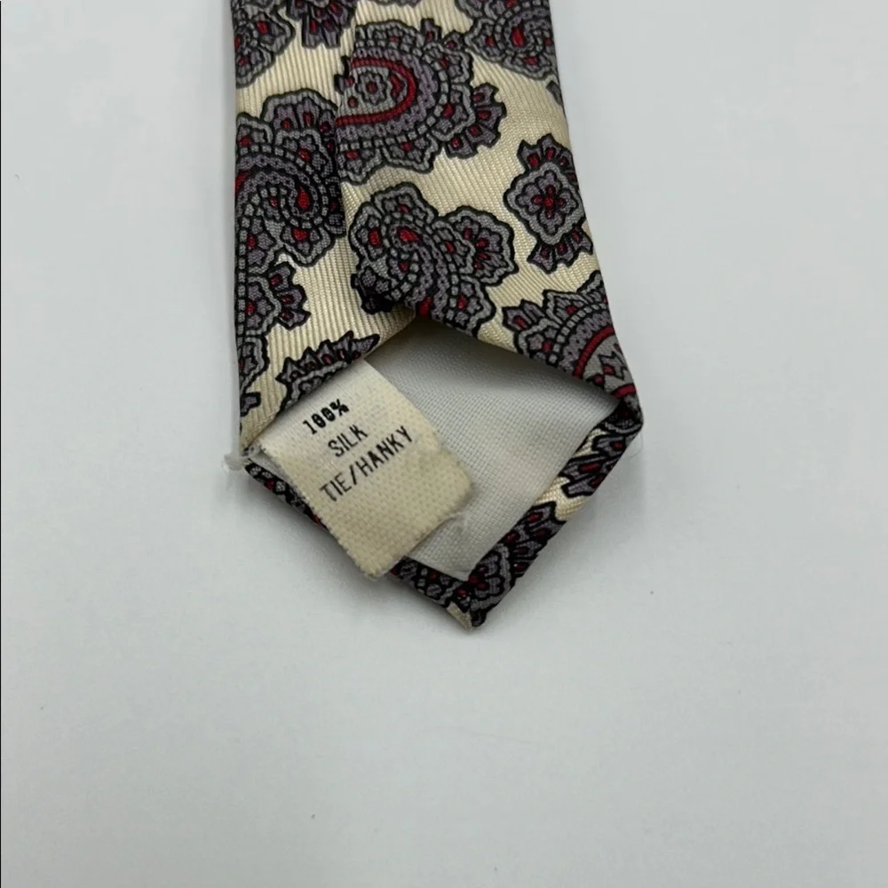 Andre Valetino paisley print silk tie Men’s beige Giraffe